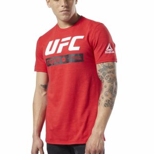 Koszulki Męskie Reebok UFC Fan Gear Fight Week Czerwone PL 70QSXNR